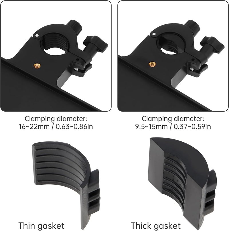 RTNLIT Microphone Music Stand Tray, Adjustable Clamp On Rack Tray Holder with 6.6 Pound Weight Capacity, Universal Mic Stand Tray for Music Sheet, Singing, Stage, Audio Recording (8.7" x 6.5") - Image 3